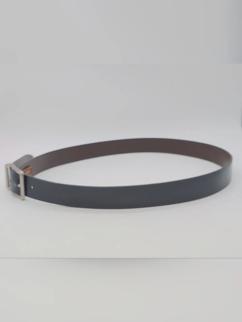 Tasso Elba Classic Black Men's Sz 40 Belt with Silver Buckle